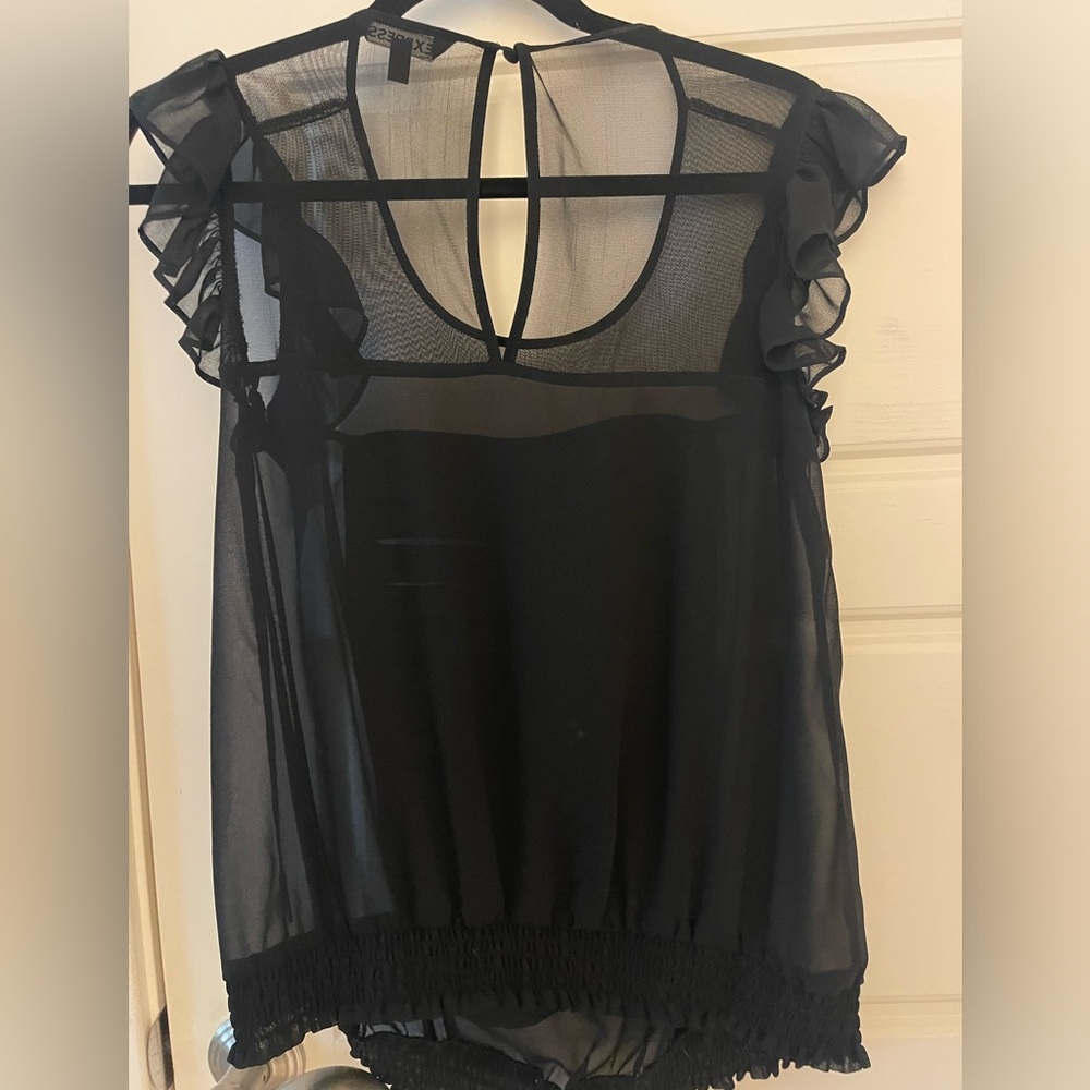 Black sheer blouse